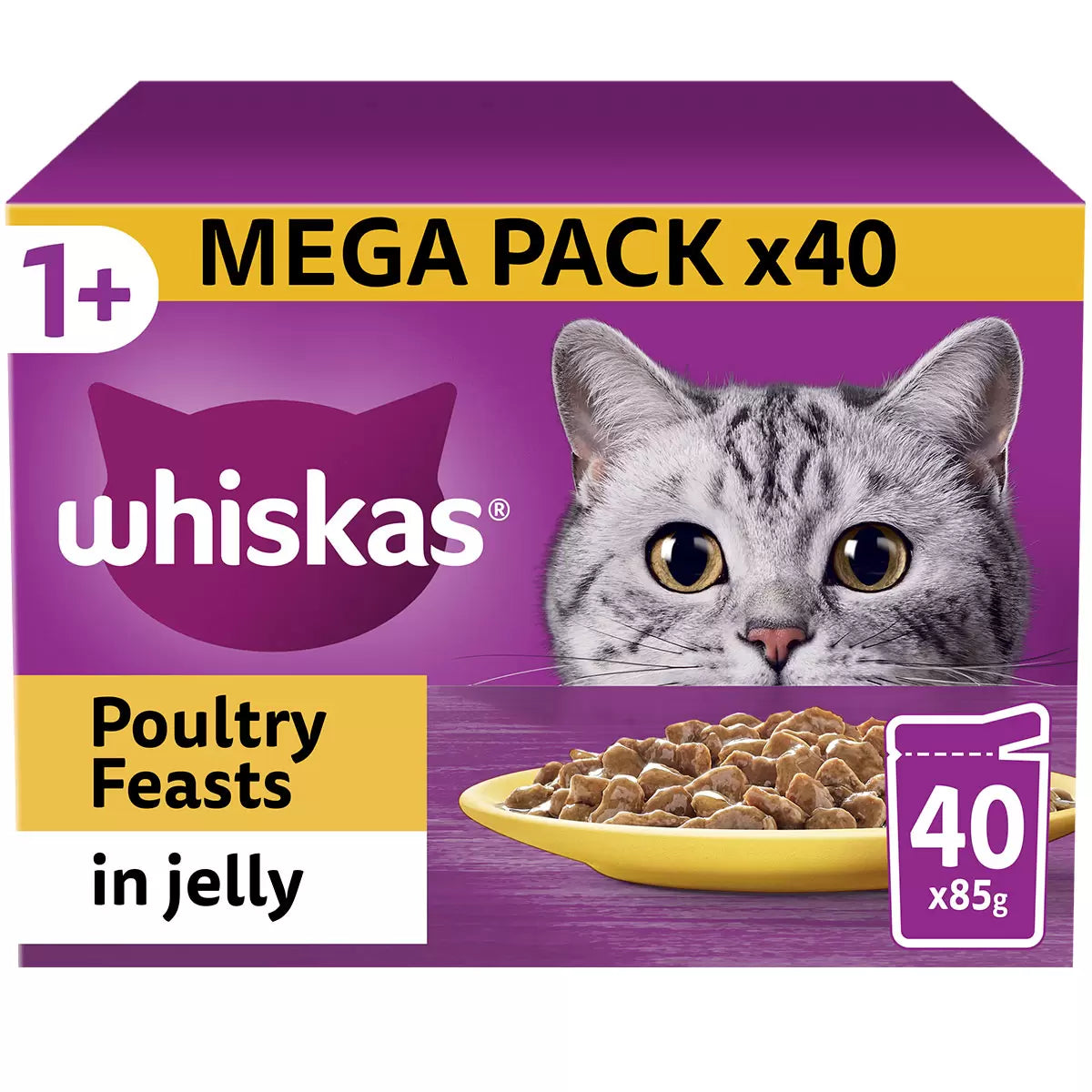 Whiskas Poultry Feast in Jelly Pouches 1+,