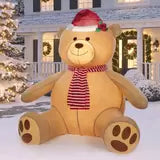 Inflatable Teddy Bear with 192 LED Lights 8ft